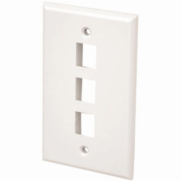 3-port Wall Plate, White - Ideal For Home And Office Use