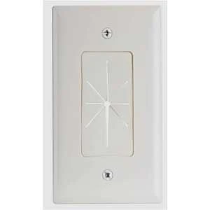 Vh64rv White Pass-thru Wall Plate For Low Voltage Audio/video Cables