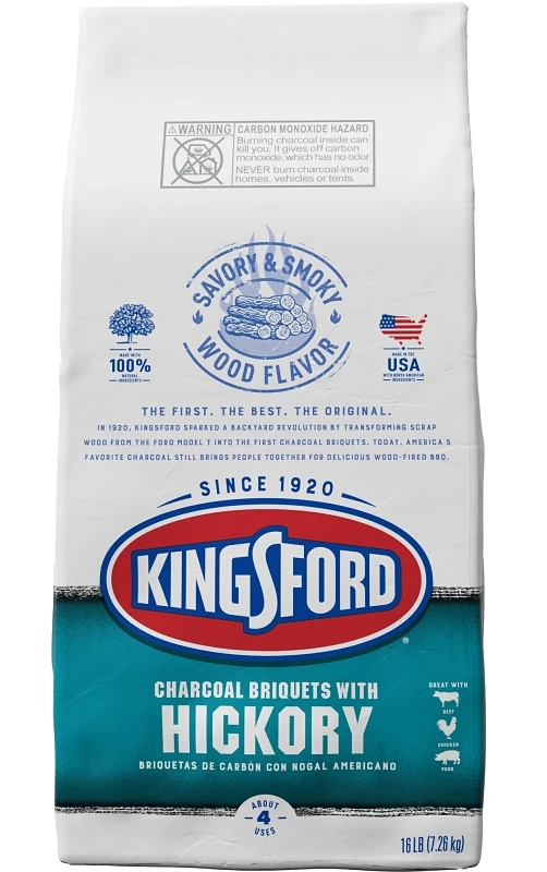 16 Lb. 100% Natural Hickory Briquets Charcoal For Grilling