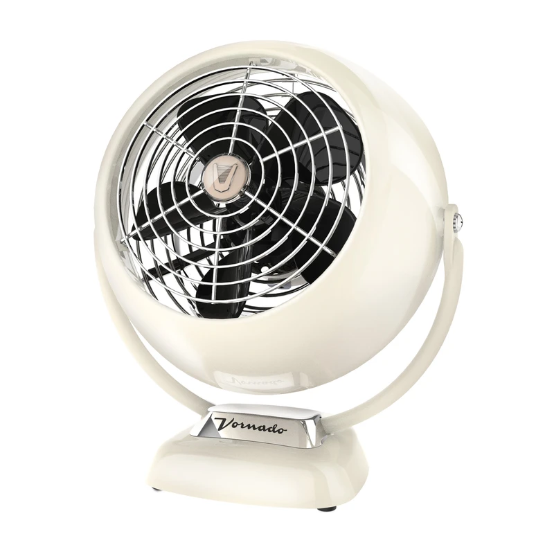 V Fan Junior Vintage Air Circulator, Creme Metal, 2 Speed, 11.42 In Height