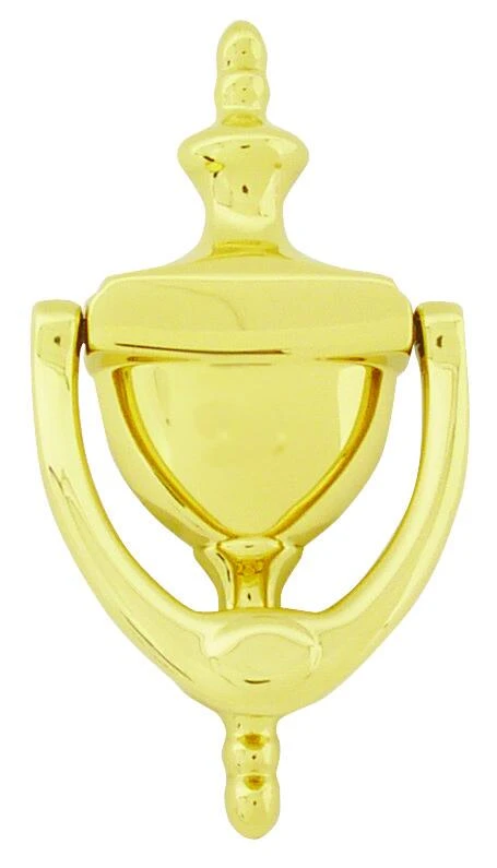 5 and 5/16 Inch Brass Door Knocker with Classic Design