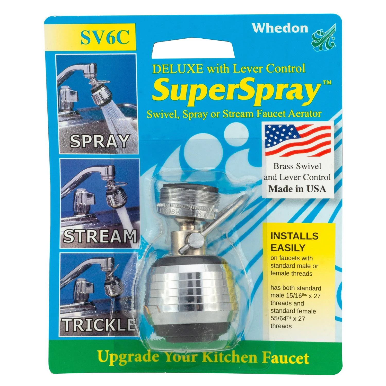 Deluxe SuperSpray Spray and Stream Faucet Aerator, 1.8 Gallons Per Minute Flow Rate