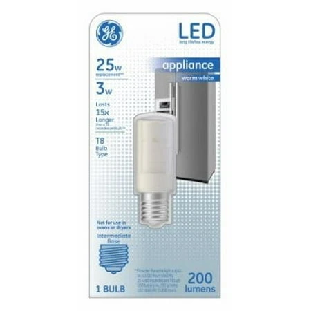LED Light Bulb, T8, Warm White, Frosted, 200 Lumens, 2 Watt
