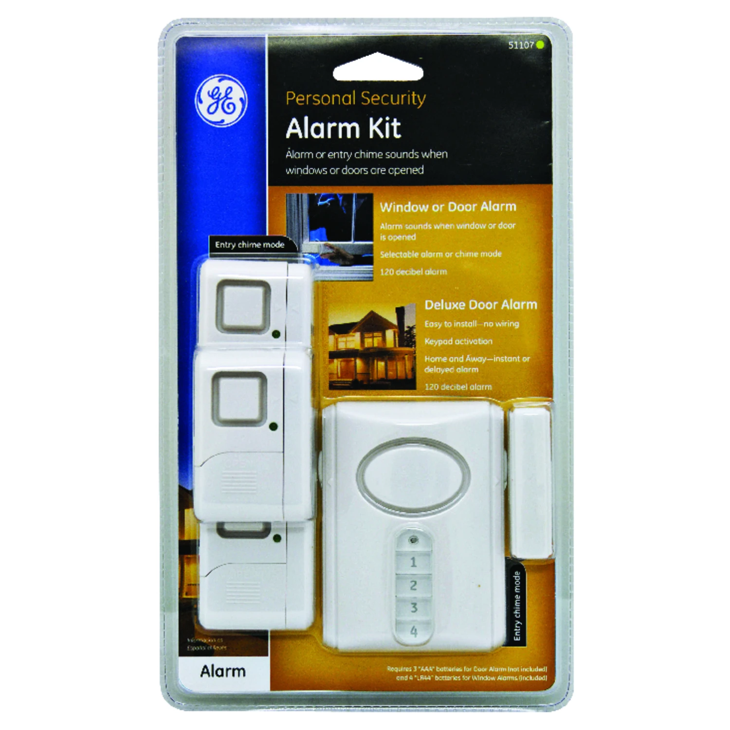 Ge White Plastic Door And Window Alarm Kit With 4-digit Keypad And 3 Alarms