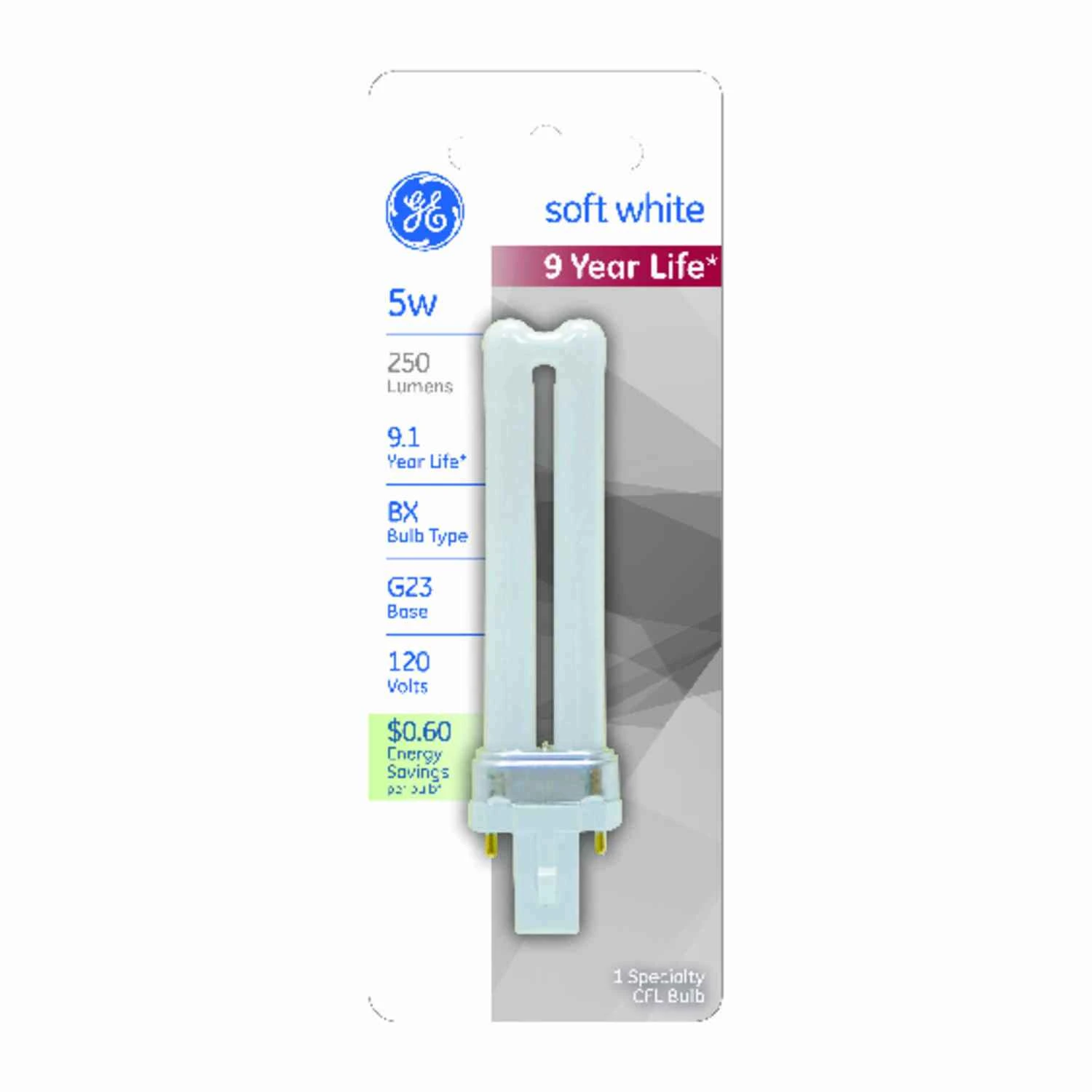Energy Smart 5w T4 4.25 In. Soft White Cfl Bulb G23 Base 250 Lumens 1 Pk