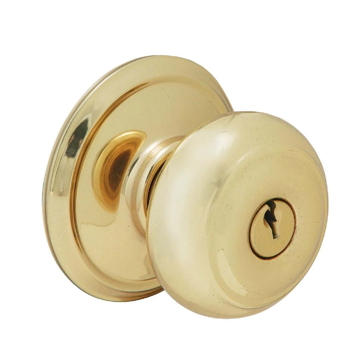 Georgian Bright Brass Keyed Entry Door Knob Georgian Bright Brass Keyed Entry Door Knob