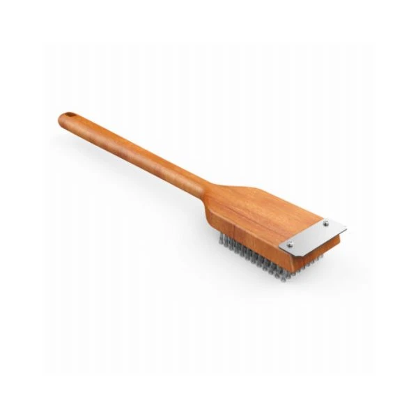Oversized Grill Brush, Stainless Steel Bristles, Wood Handle