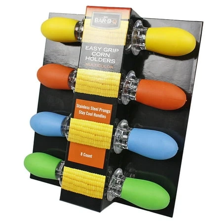 8-pc. Colored Corn Holder Set With Stay Cool Handles And Stainless Steel Prongs