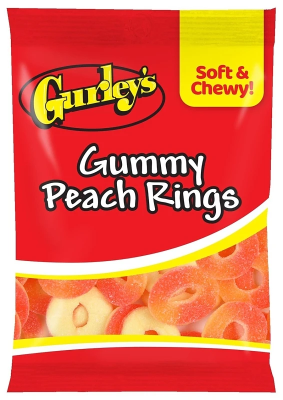4.5 Oz. Gummy Peach Rings - Delicious Candy Treat