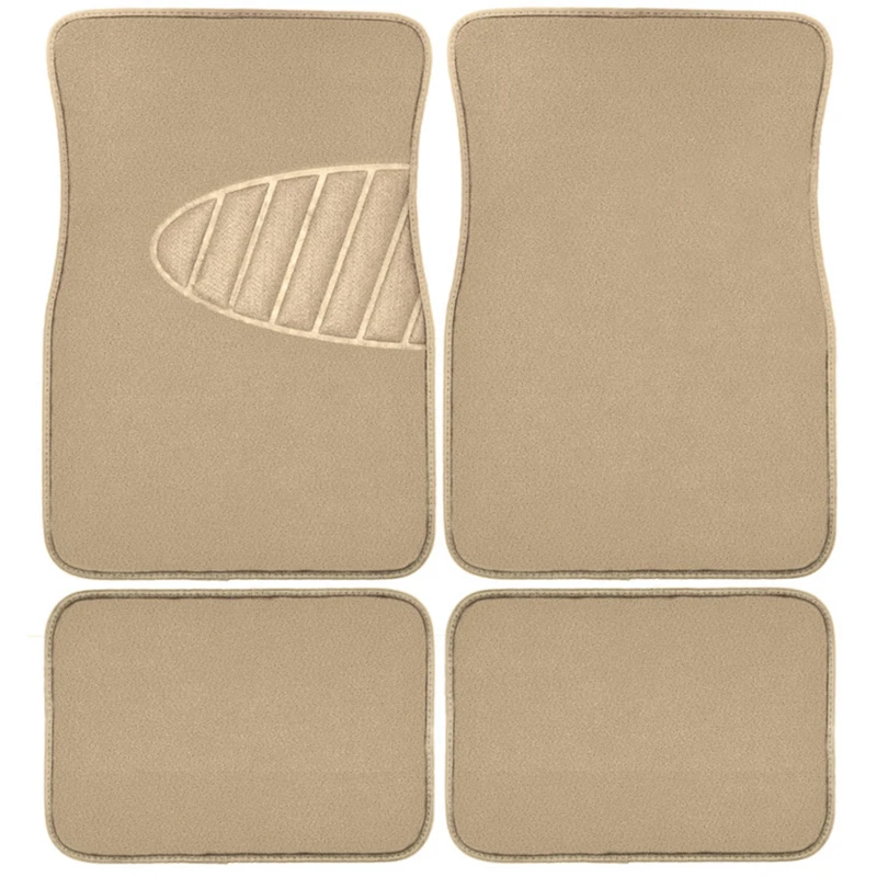 4-Pc. Auto Floor Mat Set, Tan Carpet With Heal Pad