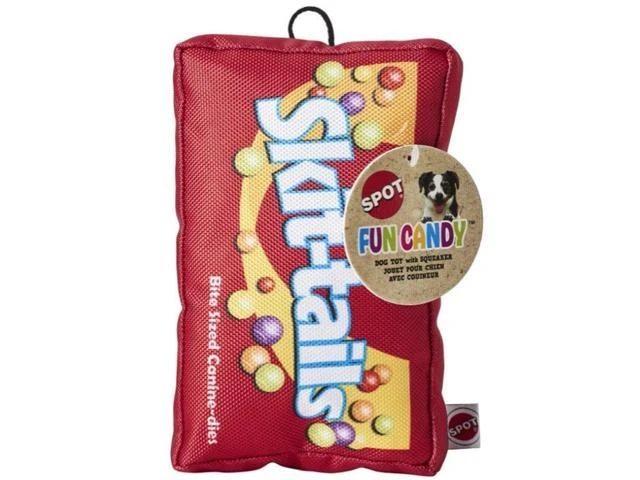 Fun Candy Skit-Tails Squeeker Dog Toy, 7 In.