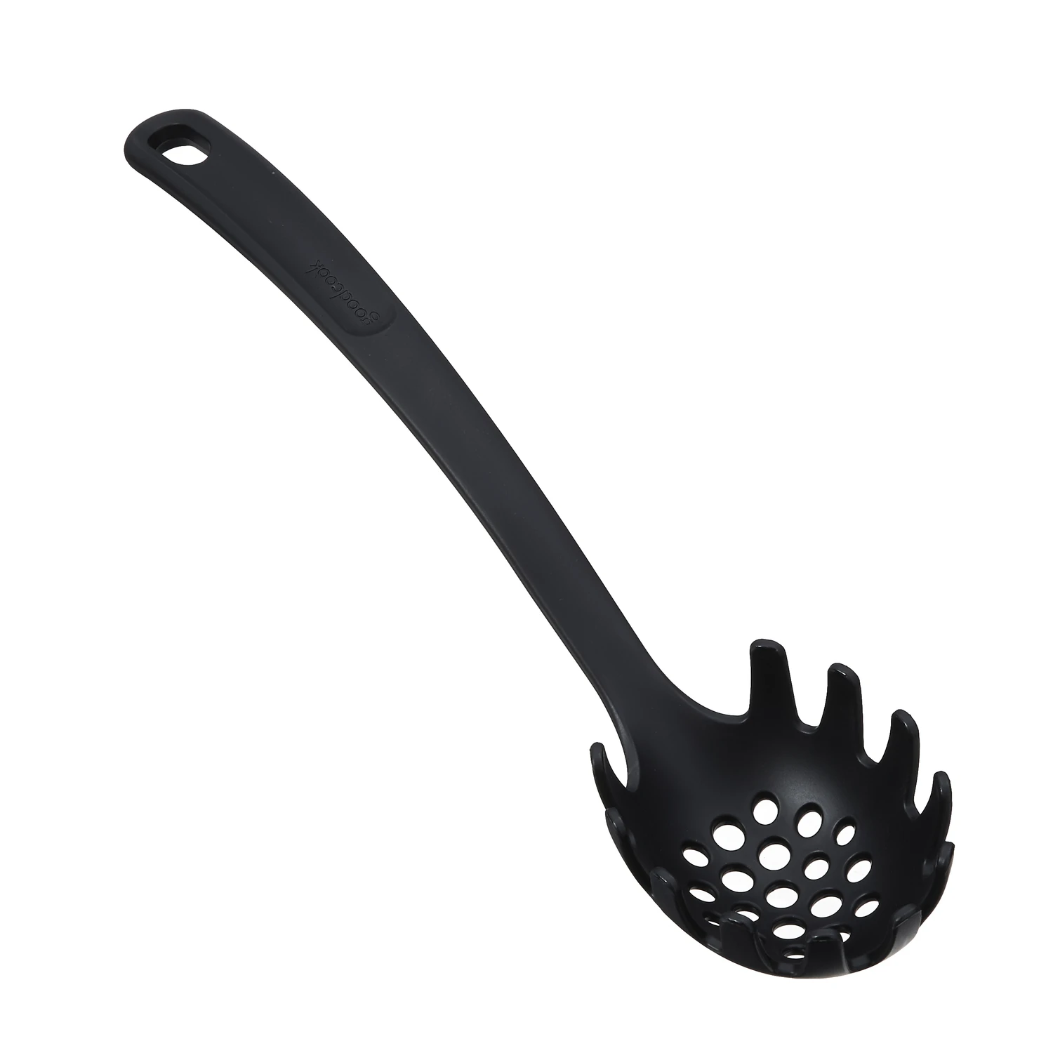 12 Inch Black Nylon Pasta Server - Dishwasher Safe, High Heat Resistance