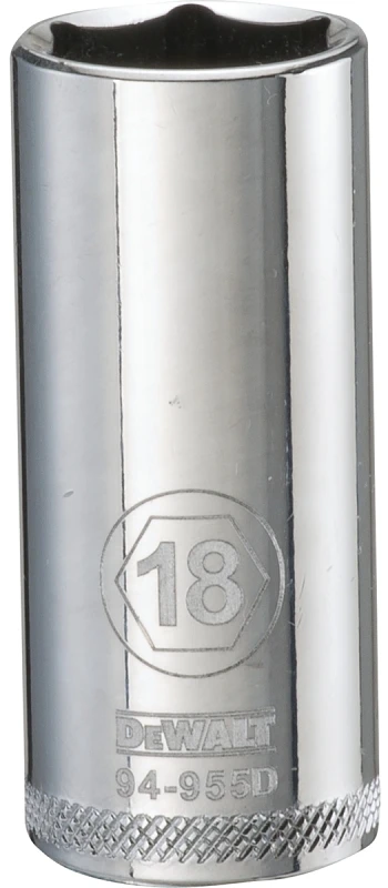 18 Millimeter Metric Deep Socket, 6 Point, 3/8 Inch Drive