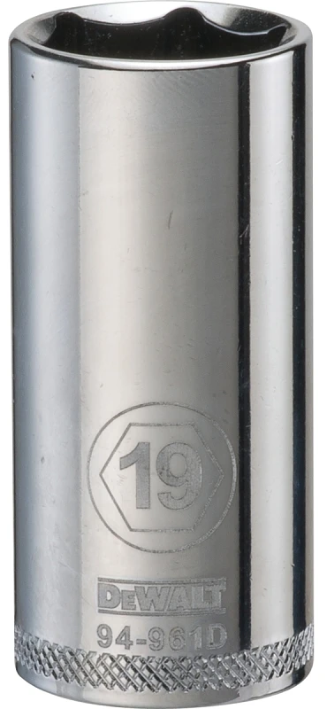 19 Millimeter Metric Deep Socket, 6-Point, 3/8 Inch Drive
