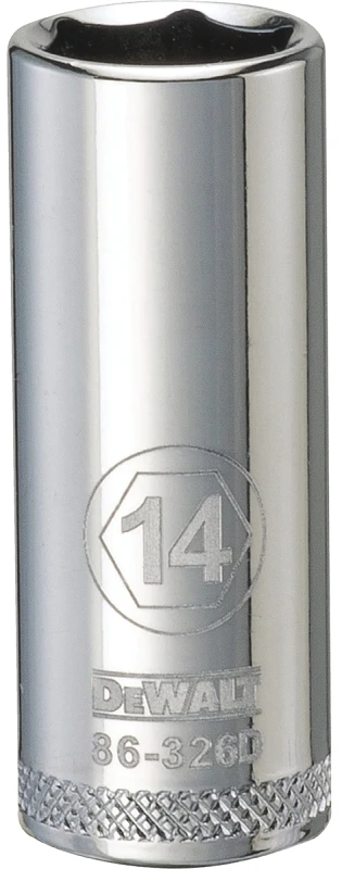 Metric Deep Socket, 6-point, 3/8-inch Drive, 14mm - Durable Chrome Vanadium Steel