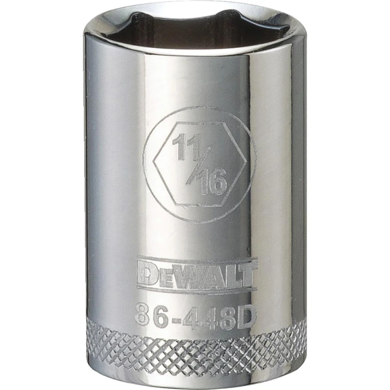 Shallow Six Point SAE Socket 11/16 Inch 1/2 Inch Drive