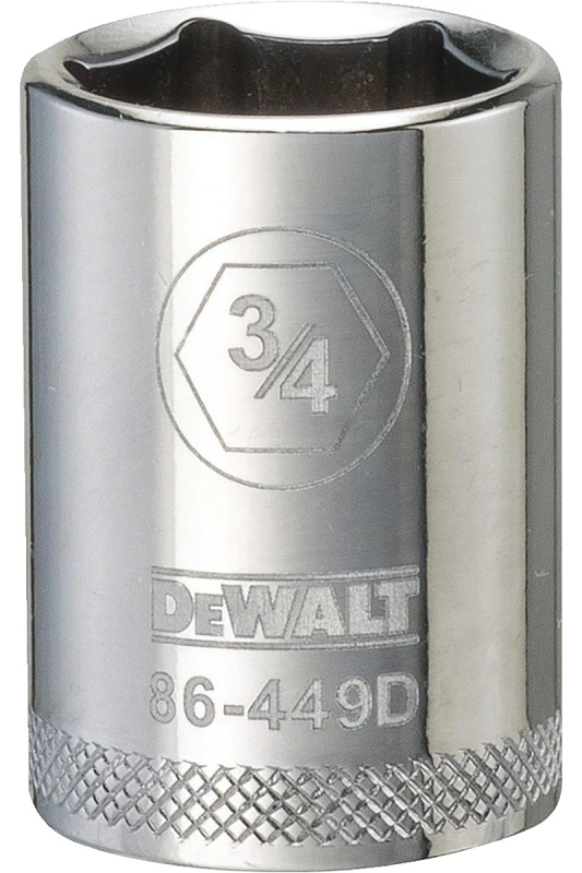 Sae Shallow Socket, 6-point, 3/4-inch, 1/2-inch Drive, Polished Chrome