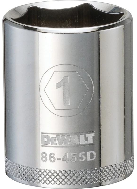 Shallow Six Point Socket, 1 Inch, Half Inch Drive, SAE Standard