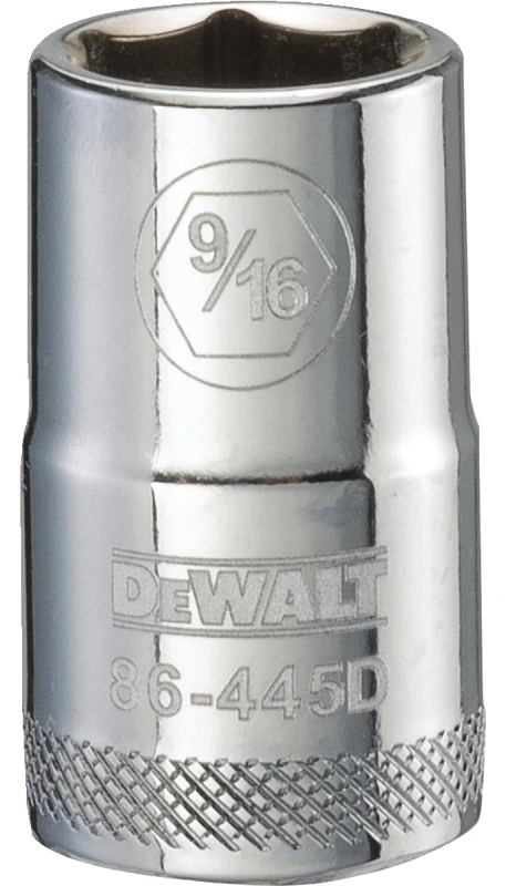 Sae Shallow Socket, 6-point, 9/16-inch, 1/2-inch Drive, Chrome Vanadium Steel
