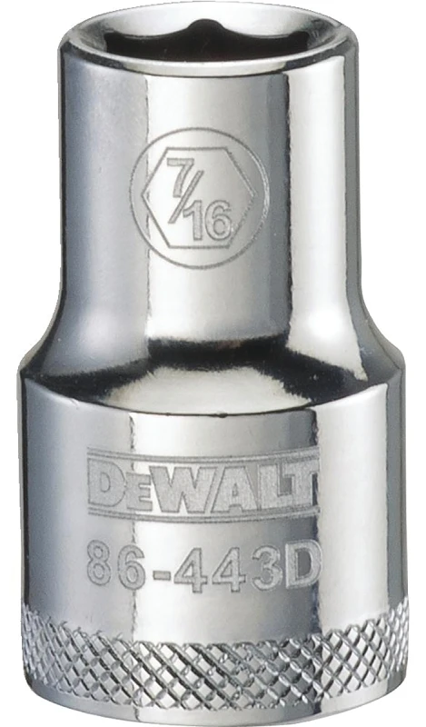 Sae Shallow Socket, 6-point, 7/16-inch, 1/2-inch Drive
