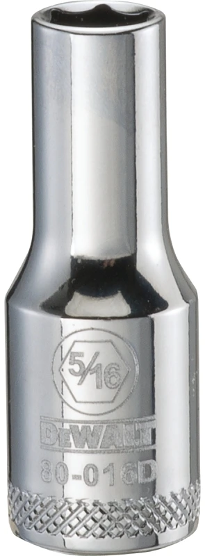 Socket SAE Deep 6 Point 5/16 Inch 3/8 Inch Drive