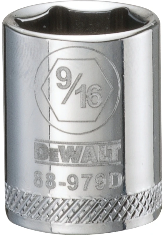Sae Shallow Socket, 6-point, 9/16-inch, 3/8-inch Drive, Chrome Vanadium Steel