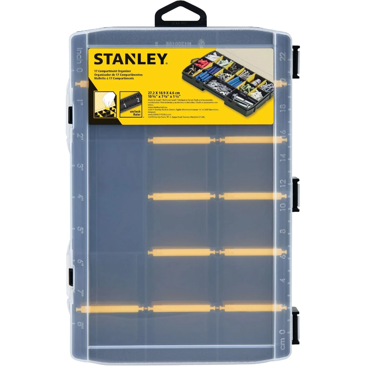 17-compartment Parts Storage Box - Versatile Tool Organizer With Clear Lid