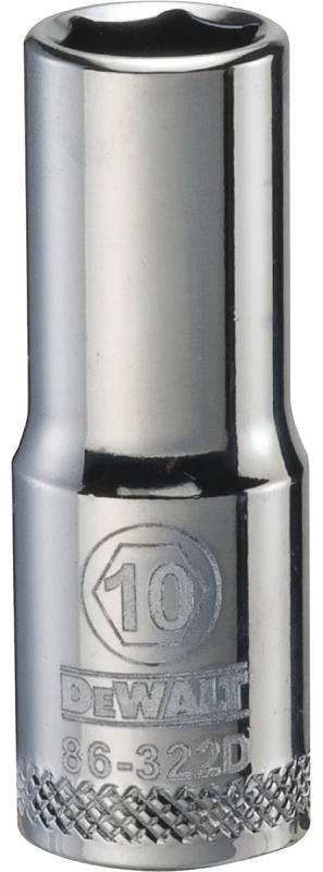 Metric Deep Socket, 6-point, 3/8 In. Drive, 10mm - Durable Chrome Vanadium Steel