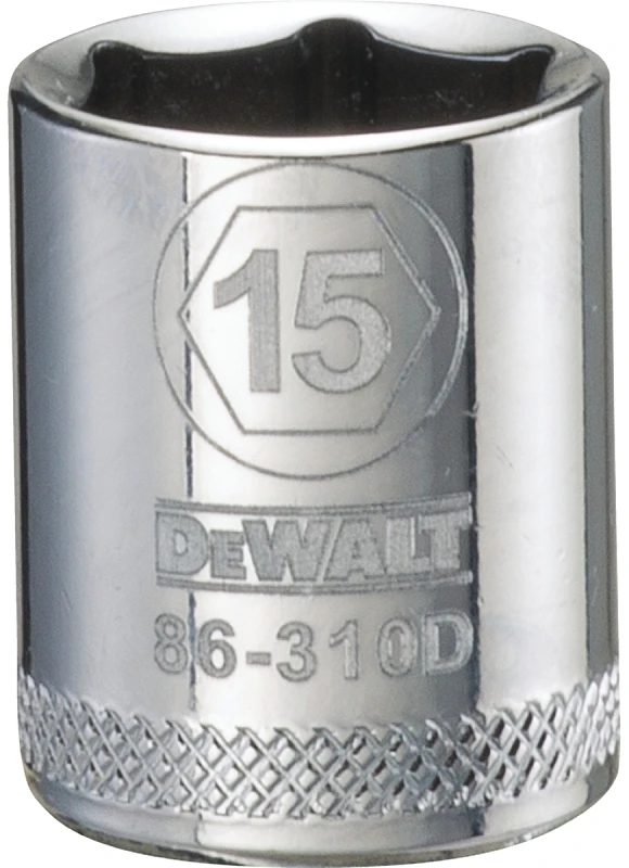 Metric Shallow Socket, 6-point, 3/8 In. Drive, 15mm - Durable Chrome Vanadium Steel