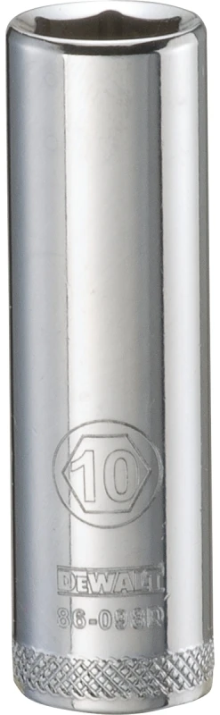 Metric Deep Socket, 6-point, 1/4-inch Drive, 10mm - Durable Chrome Vanadium Steel
