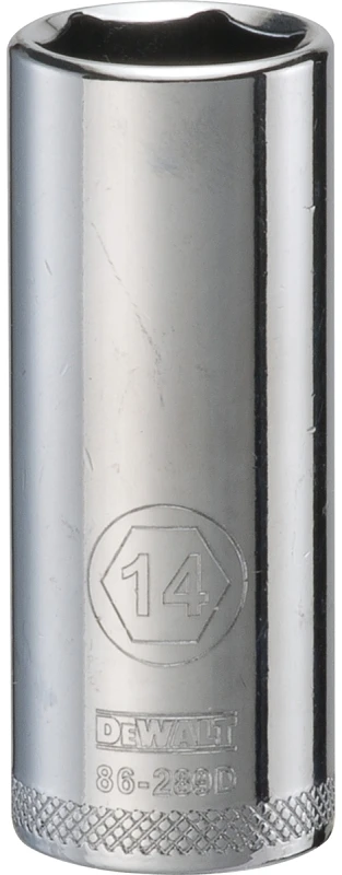 Metric Deep Socket, 6-point, 1/4-inch Drive, 14mm - Durable Chrome Vanadium Steel