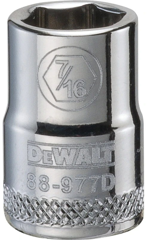 Shallow Six Point SAE Socket 7/16 Inch 3/8 Inch Drive