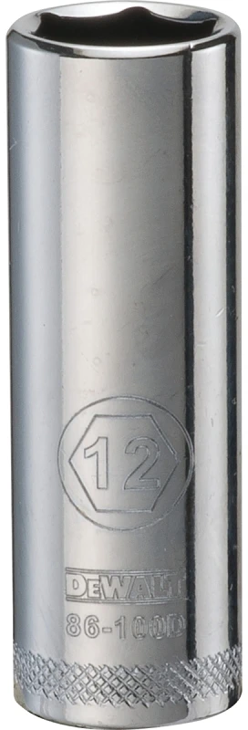 Metric Deep Socket, 6-point, 1/4-inch Drive, 12mm - Durable Hand Tool