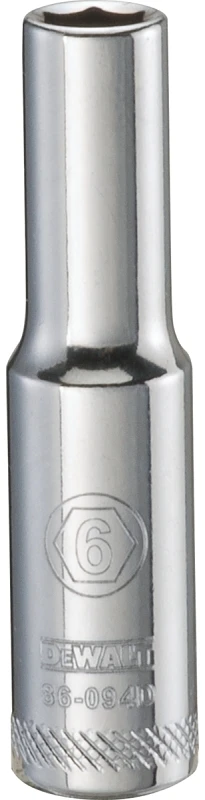 6 Millimeter Metric Deep Socket, 6-Point, 1/4 Inch Drive
