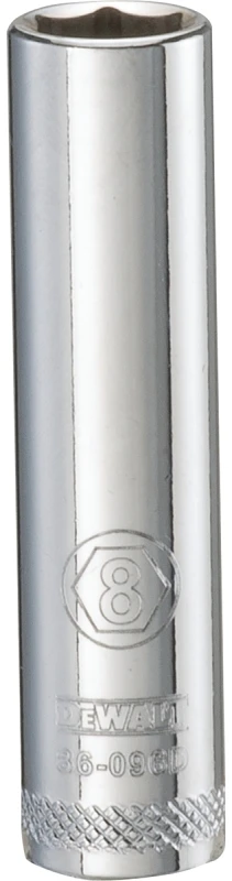 Metric Deep Socket, 6-point, 1/4 In. Drive, 8mm - Durable Chrome Vanadium Steel