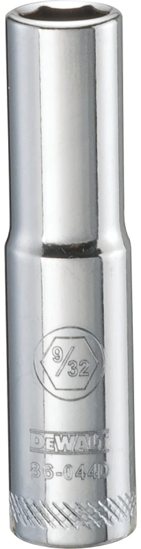 Deep Six Point SAE Socket 9/32 Inch Size with 1/4 Inch Drive