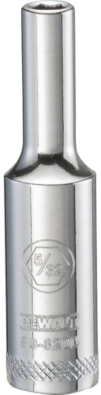 Deep Six Point SAE Socket, 5/32 Inch, 1/4 Inch Drive