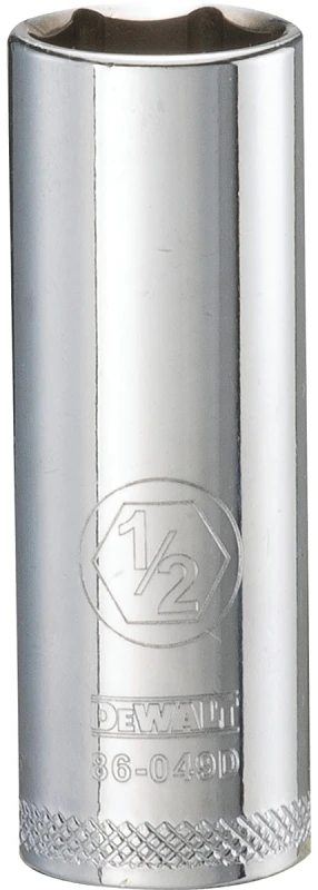 Deep SAE Socket, 6-Point, 1/2 Inch Size, 1/4 Inch Drive
