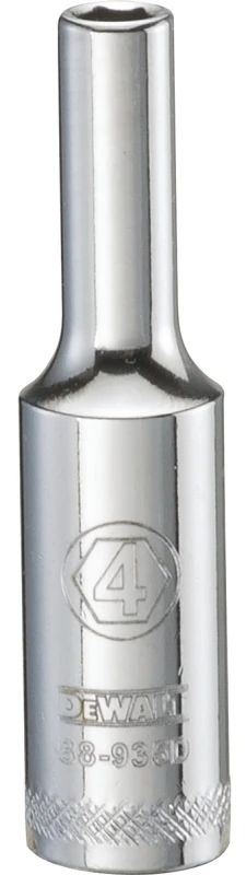 Metric Deep Socket, 6-point, 1/4-inch Drive, 4mm - Durable Chrome Vanadium Steel