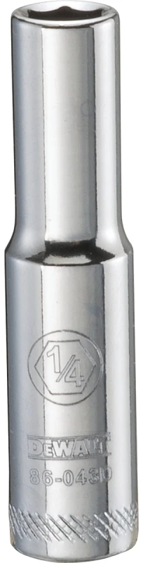 Sae Deep Socket, 6-point, 1/4-inch Drive, Polished Chrome Vanadium Steel