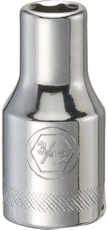 Sae Shallow Socket, 6-point, 3/16-inch, 1/4-inch Drive