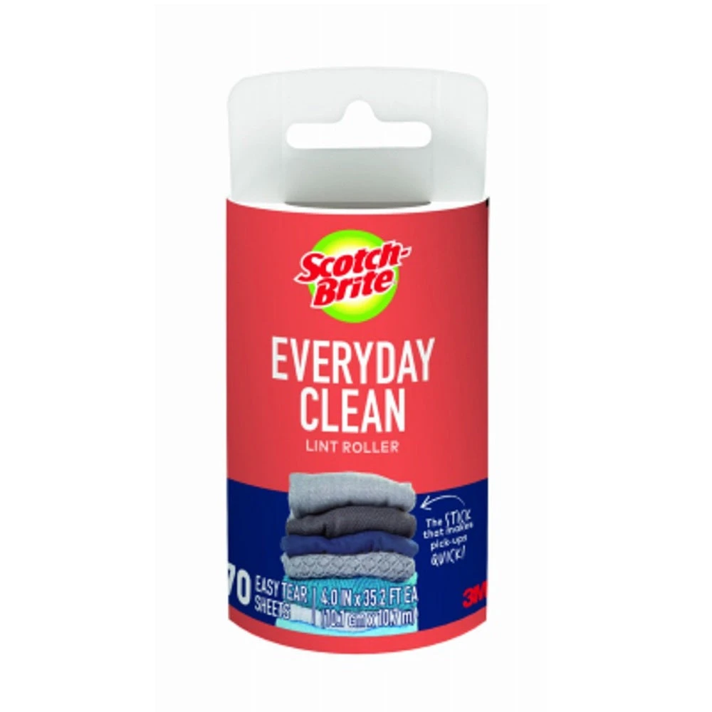 Everyday Clean Lint Roller Refill with 70 Adhesive Sheets for Fabric Cleaning