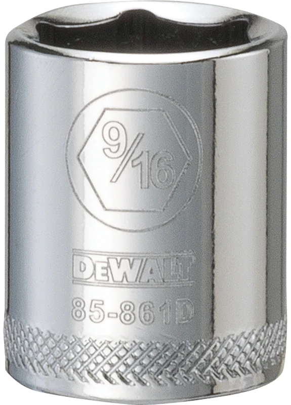 Shallow Six Point Socket, 9/16 Inch, 1/4 Inch Drive, SAE Standard