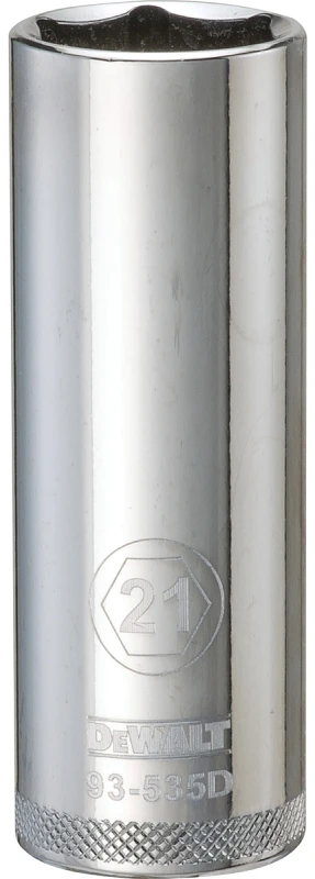 Metric Deep Socket, 6-point, 1/2-inch Drive, 21mm - Durable Chrome Vanadium Steel