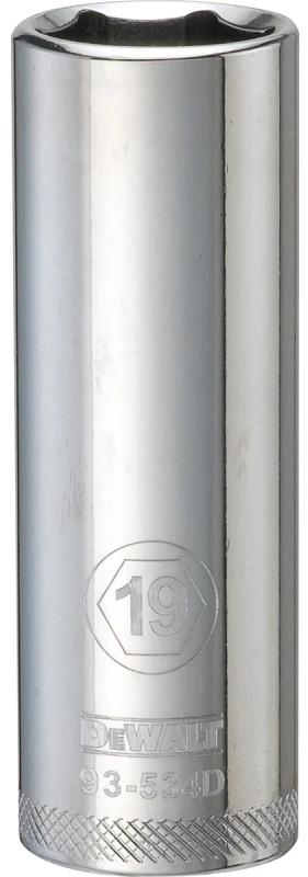 Metric Deep Socket, 6-point, 1/2-inch Drive, 19mm - Durable Chrome Vanadium Steel
