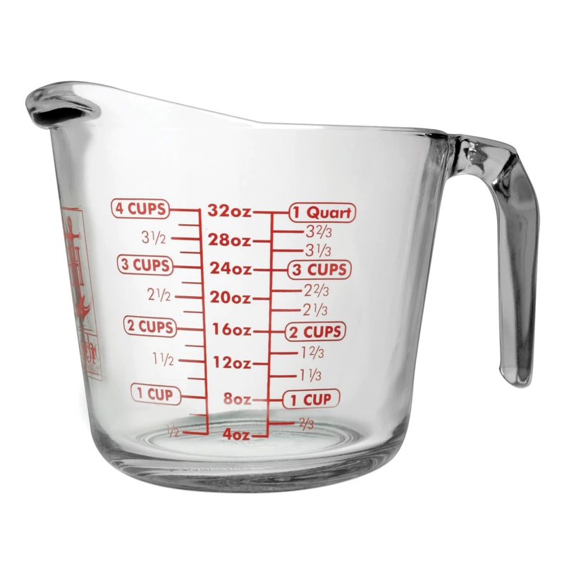 4 Cup Clear Glass Measuring Cup With Metric Markings