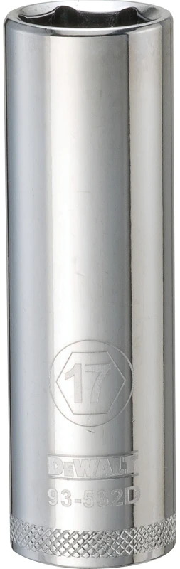 Metric Deep Socket, 6-point, 1/2-inch Drive, 17mm - Durable Chrome Vanadium Steel