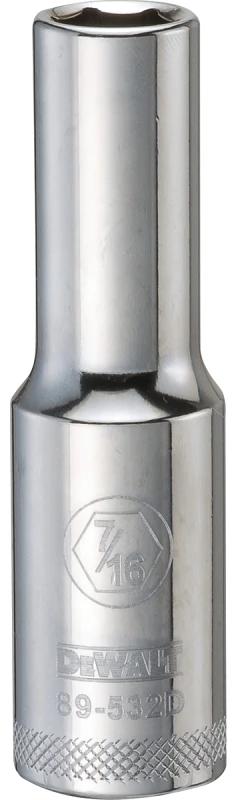 7/16 Inch SAE Deep 6-Point Socket with 1/2 Inch Drive