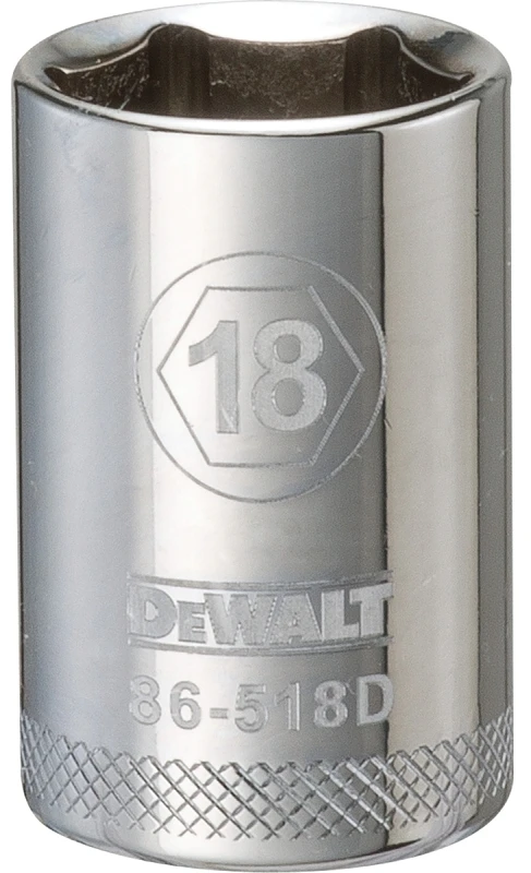 Metric Shallow Socket, 6-point, 1/2-inch Drive, 18mm