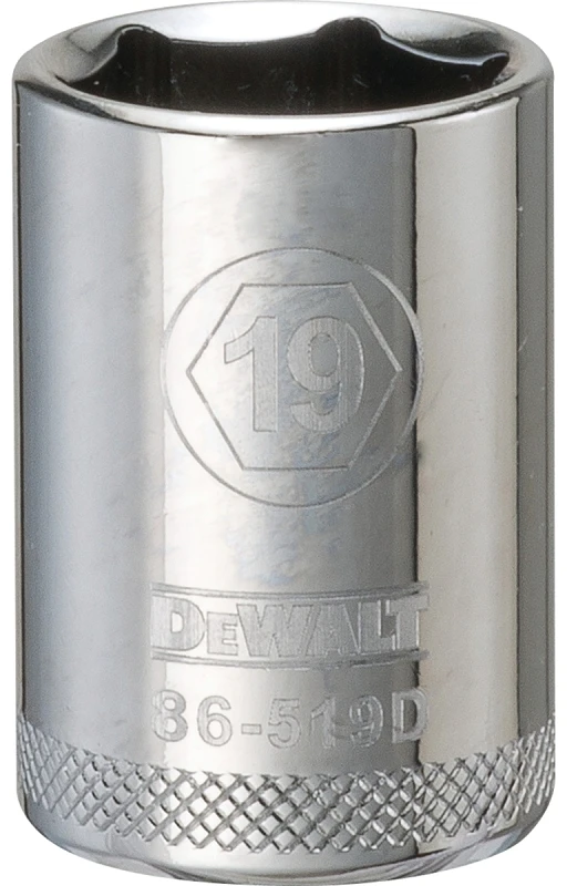 Metric Shallow Socket 19 Millimeter 6-Point 1/2 Inch Drive